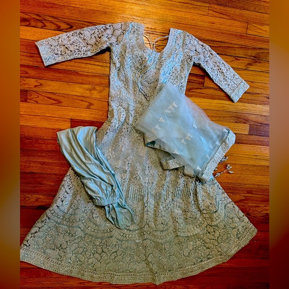 Traditional Indian Bollywood Designer Wedding Bridal Long Sleeve Dress size:36 - Picture 1 of 7